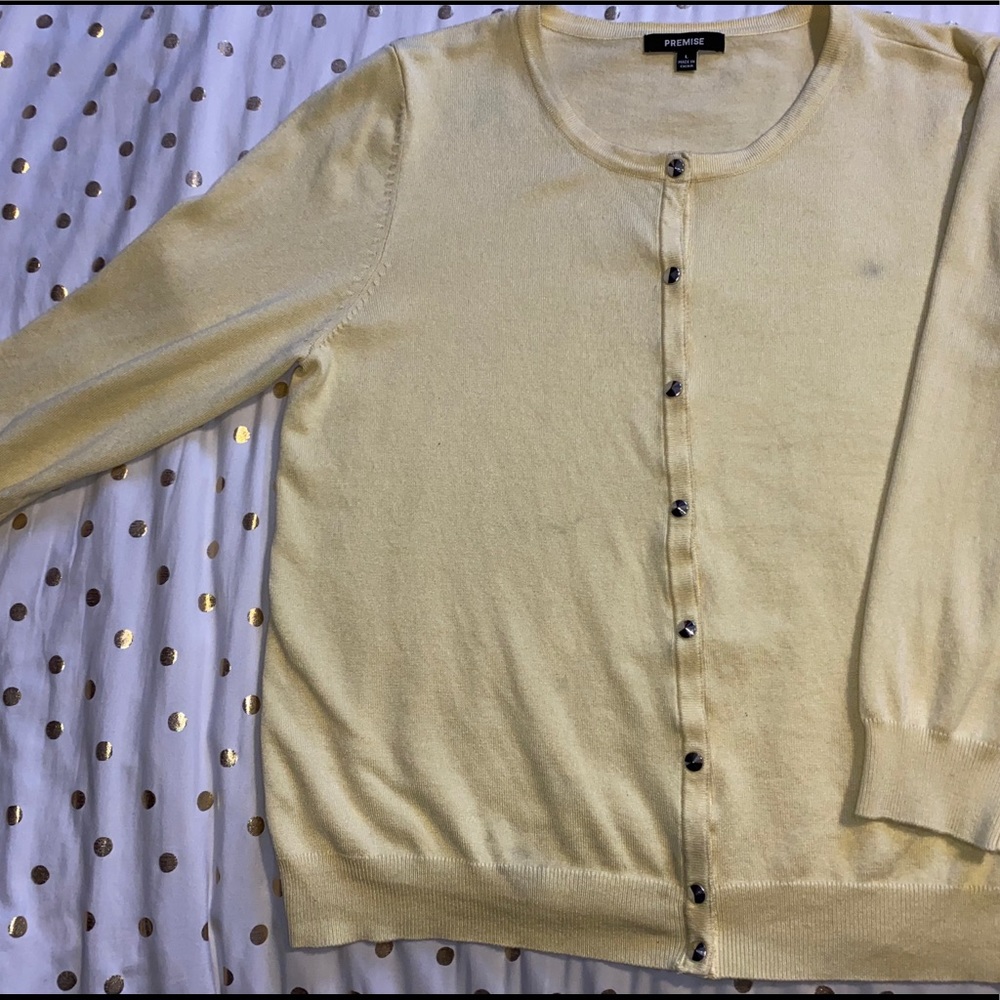 Yellow cardigan
